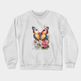 A butterfly with flowers Crewneck Sweatshirt